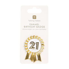 Gold Enamel Birthday Pin Badge - 21 | Birthday Gifts |