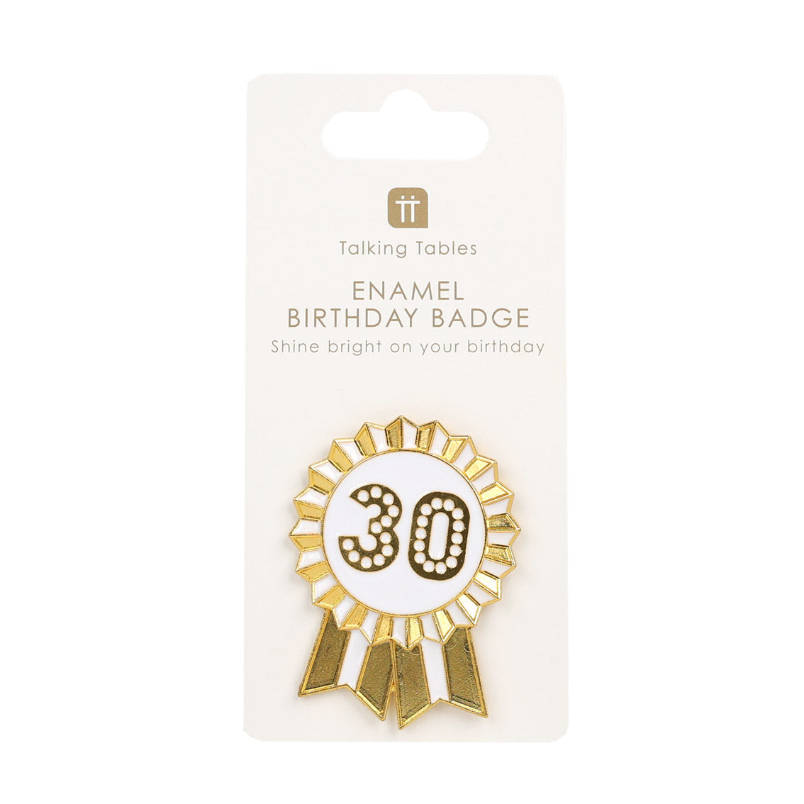Gold Enamel Milestone Birthday Pin Badges