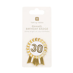 Gold Enamel Milestone Birthday Pin Badges
