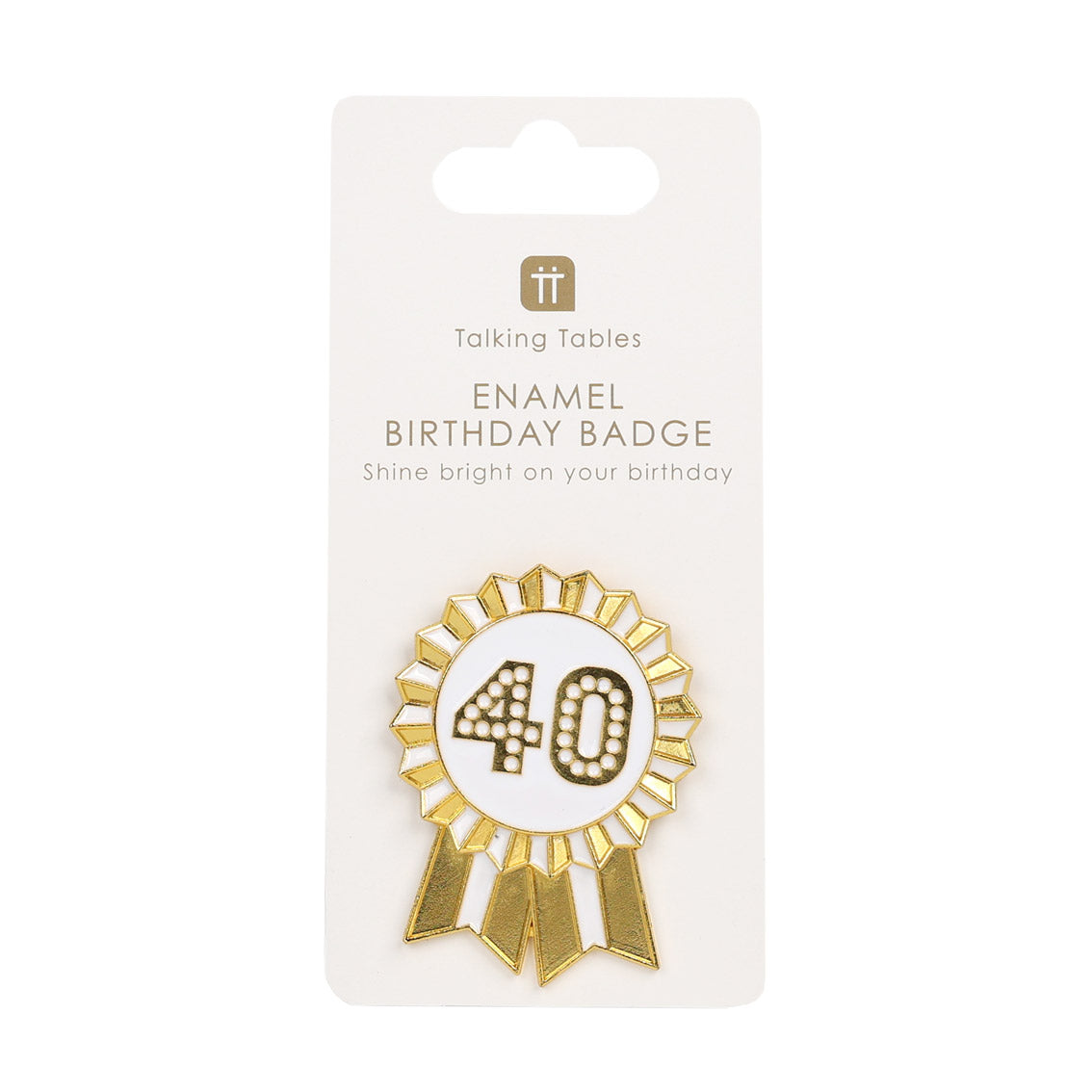 Gold Enamel Birthday Pin Badge - 40 | Birthday Gifts |