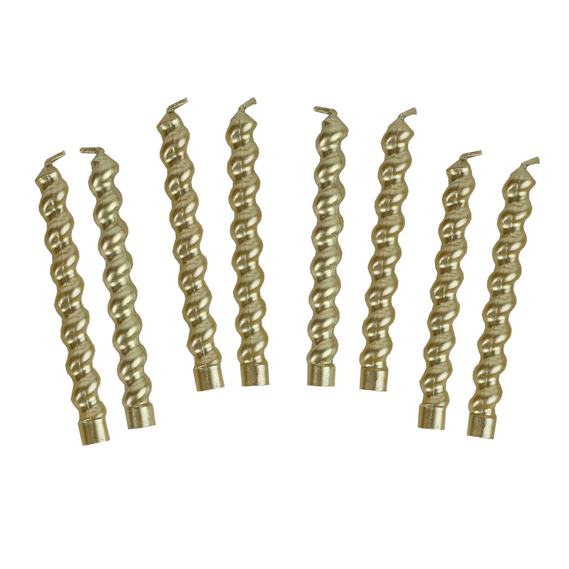 Gold Twirl Candles - 8 Pack