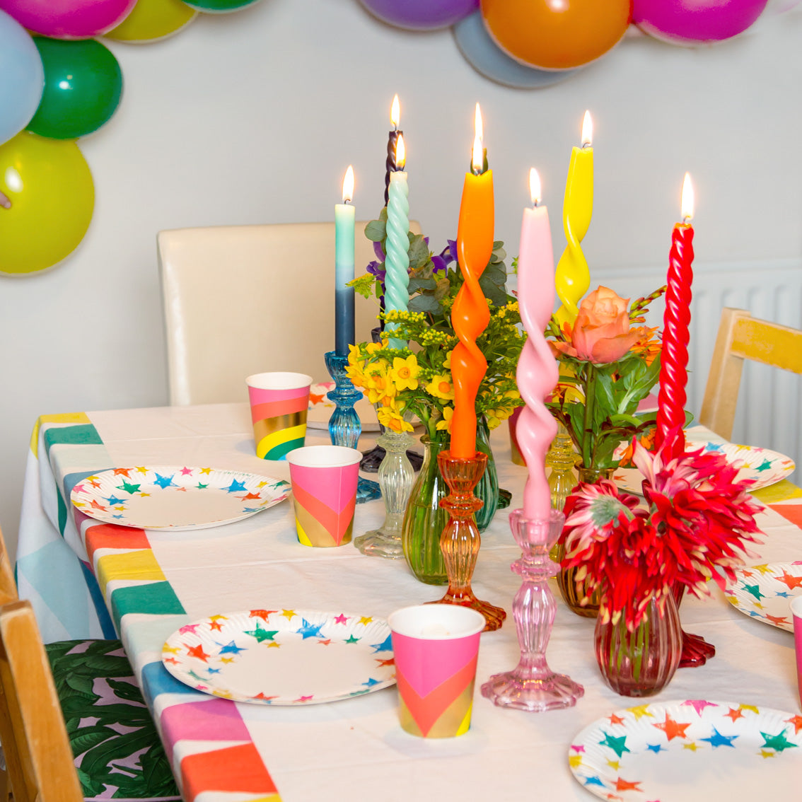 Glass Candle Holder Starter Set, Cool Colours | Summer Decor Gifts |