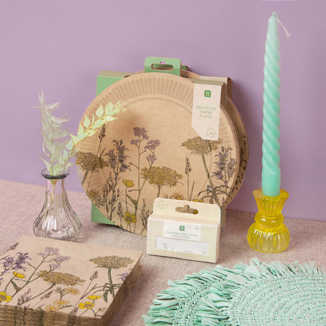 Meadow Sage Raffia Placemat - 2 Pack
