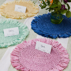 Meadow Blue Raffia Placemat - 2 Pack