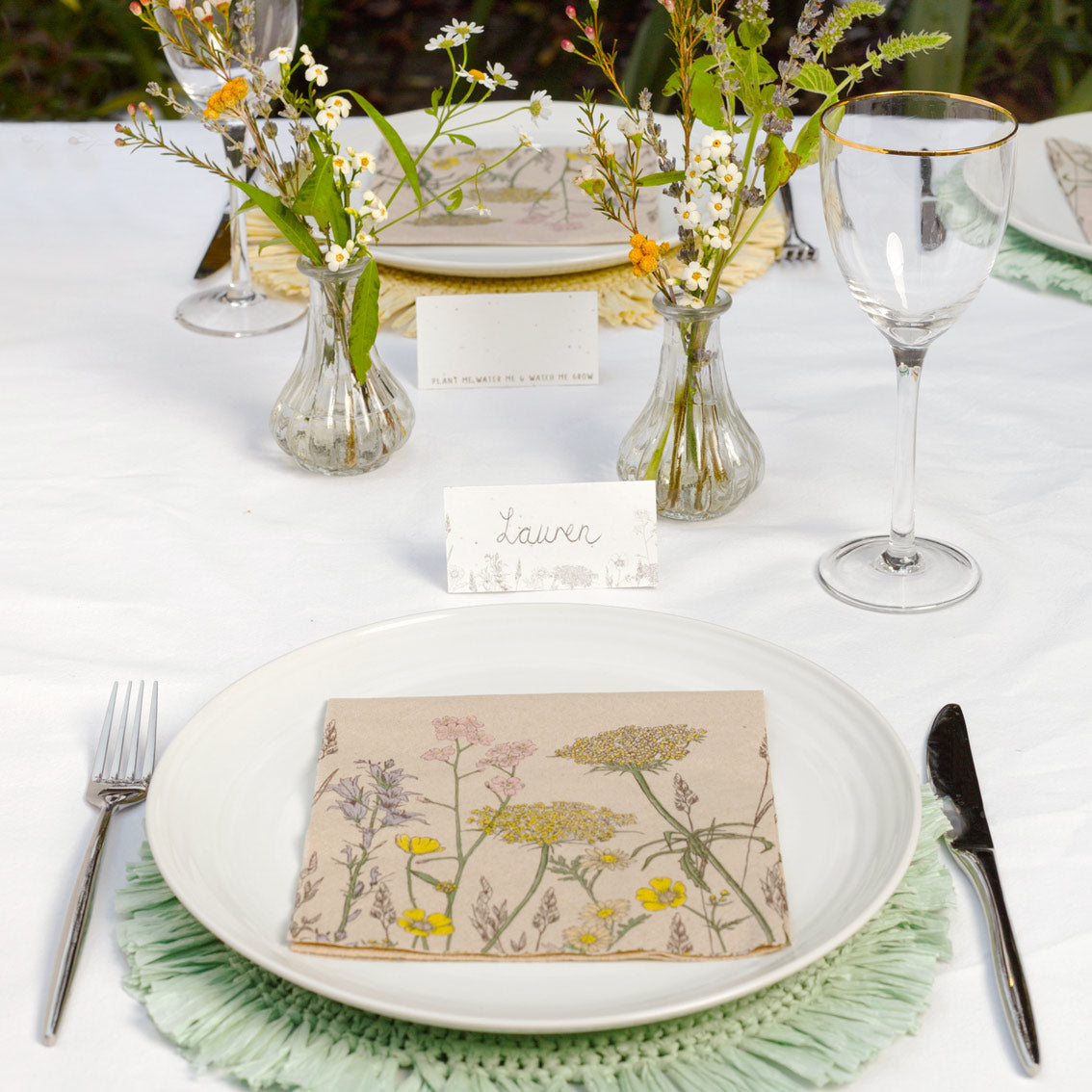 Meadow Sage Raffia Placemat - 2 Pack