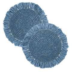 Meadow Blue Raffia Placemat - 2 Pack