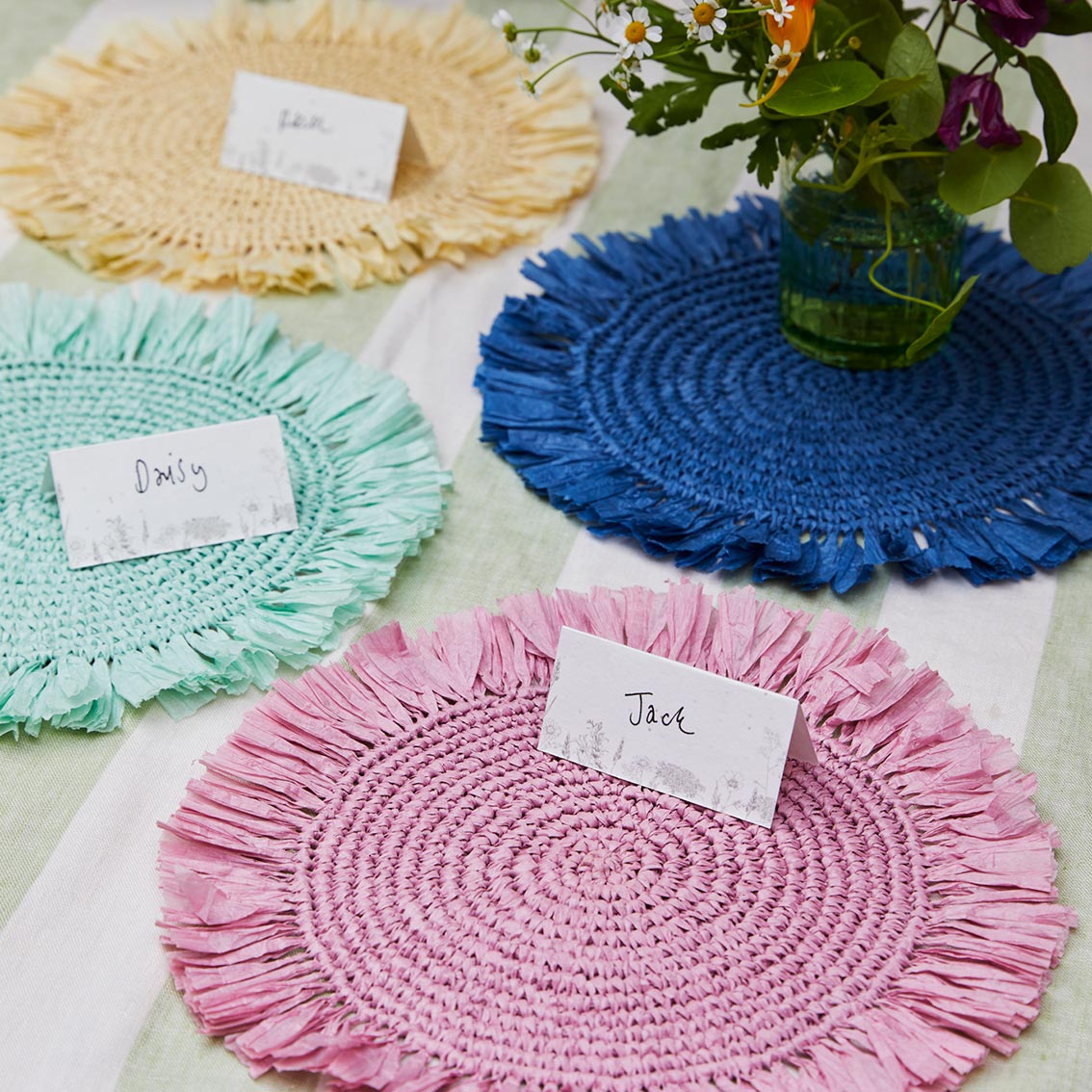 Meadow Raffia Placemat - 2 Pack | Summer Decor |
