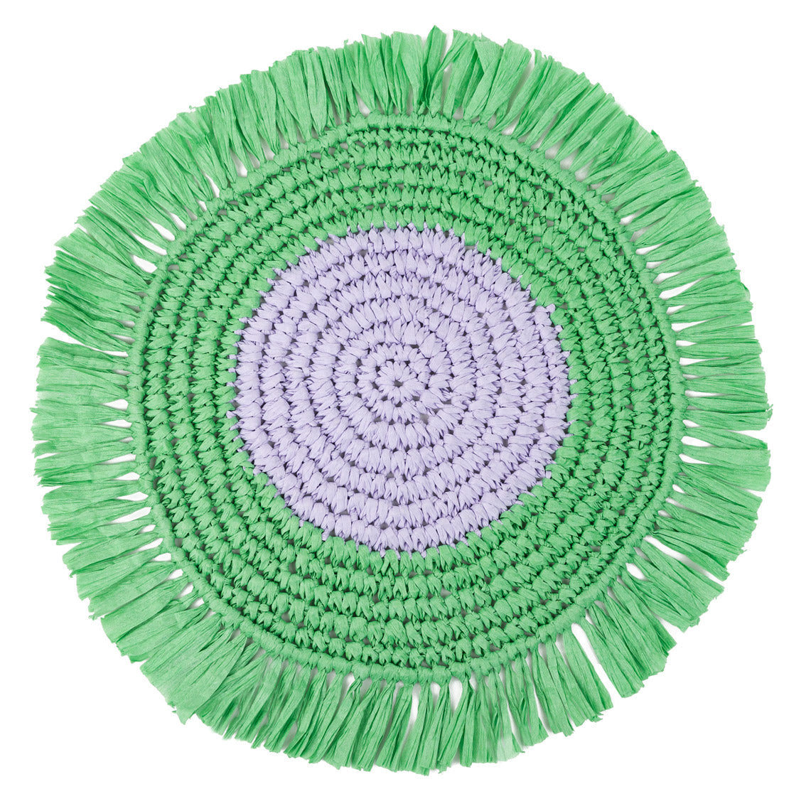 Lilac & Green Paper Raffia Placemats - 2 Pack  | Summer Tableware |