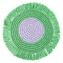Lilac & Green Paper Raffia Placemats - 2 Pack  | Summer Tableware |