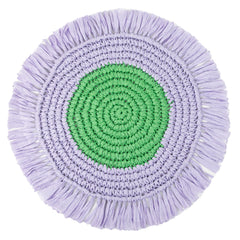 Lilac & Green Paper Raffia Placemats - 2 Pack  | Summer Tableware |
