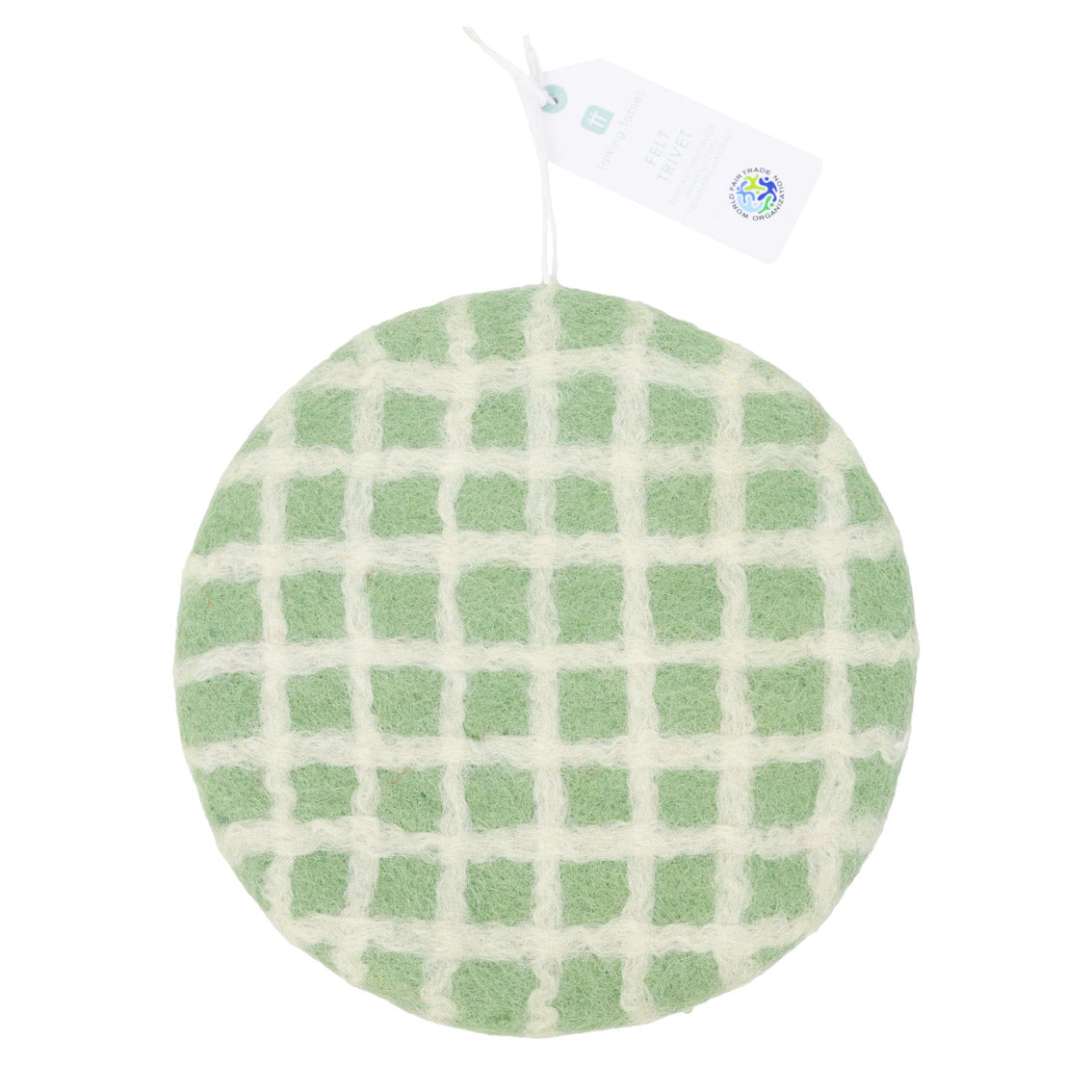 Green, Blue & Pink Checked Felt Trivets  | Summer Tableware |