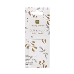 Mistletoe White Christmas Gift Tags - 8 Pack