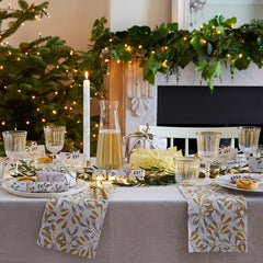 Gold Mistletoe Christmas Paper Napkins - 20 Pack | Christmas Decor |