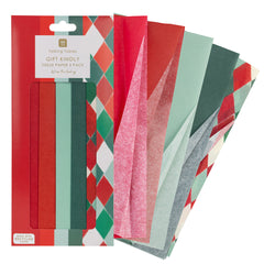 Mixed Harlequin Tissue Paper - 5 Sheets | Christmas Gifting |