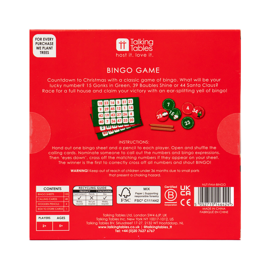 Christmas Family Bingo Game | Christmas Game |