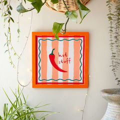 Chilli Fabric Framed Sign