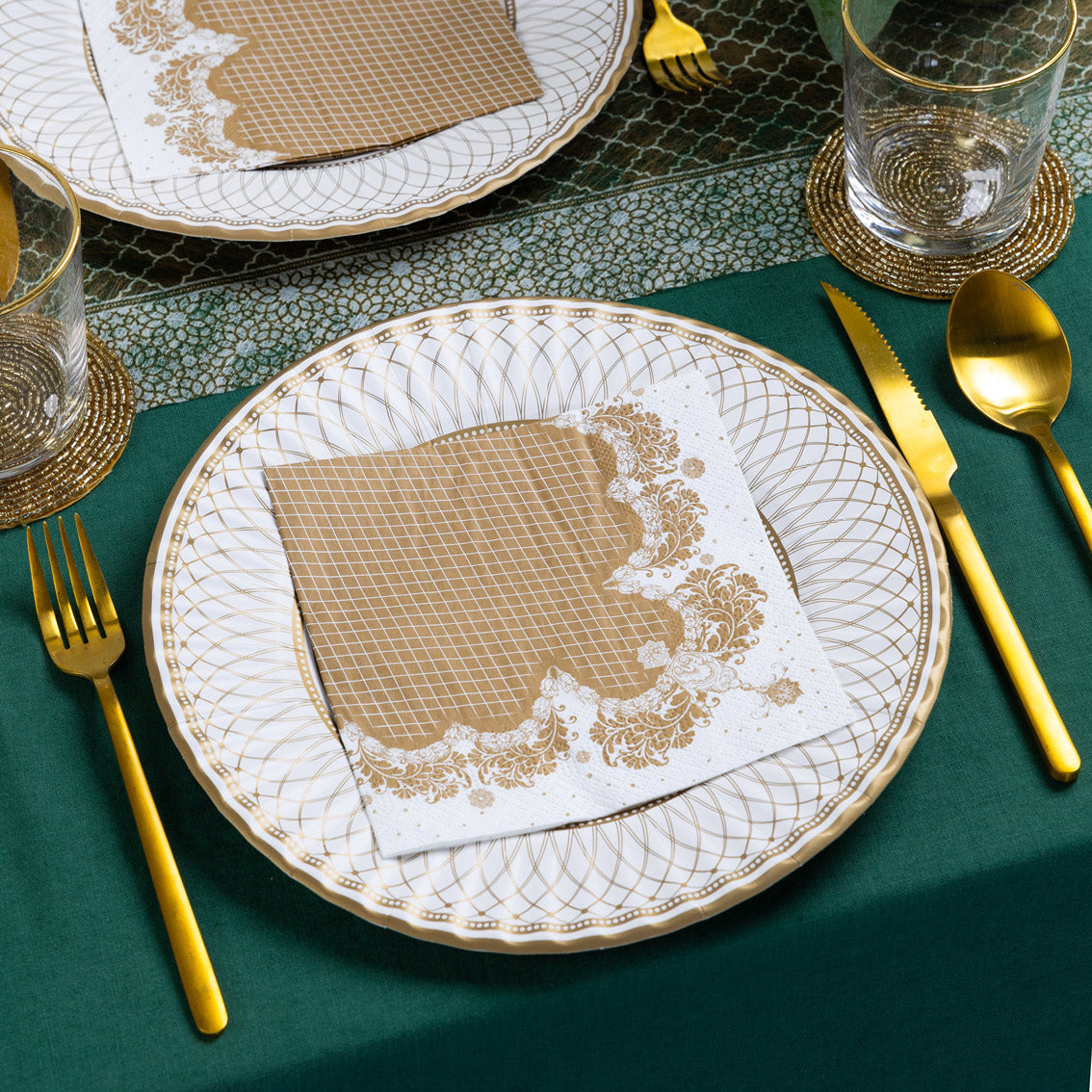 Gold Paper Napkins - 20 Pack | Christmas Decor |