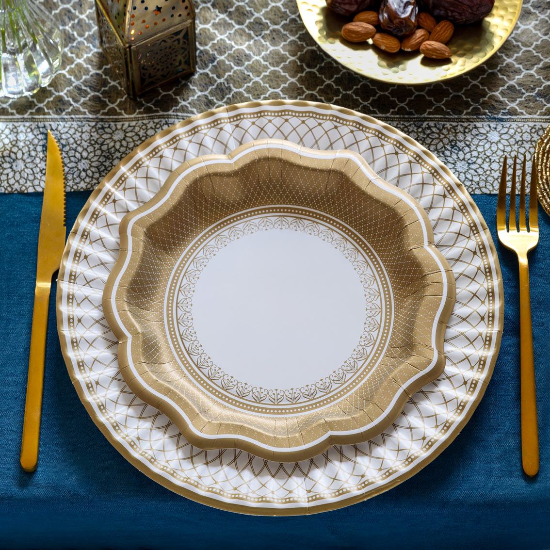 Gold Medium Paper Plates - 24 Pack