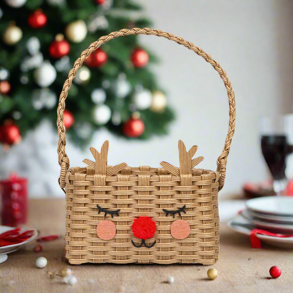 Christmas Recycled Reindeer Shaped Basket
