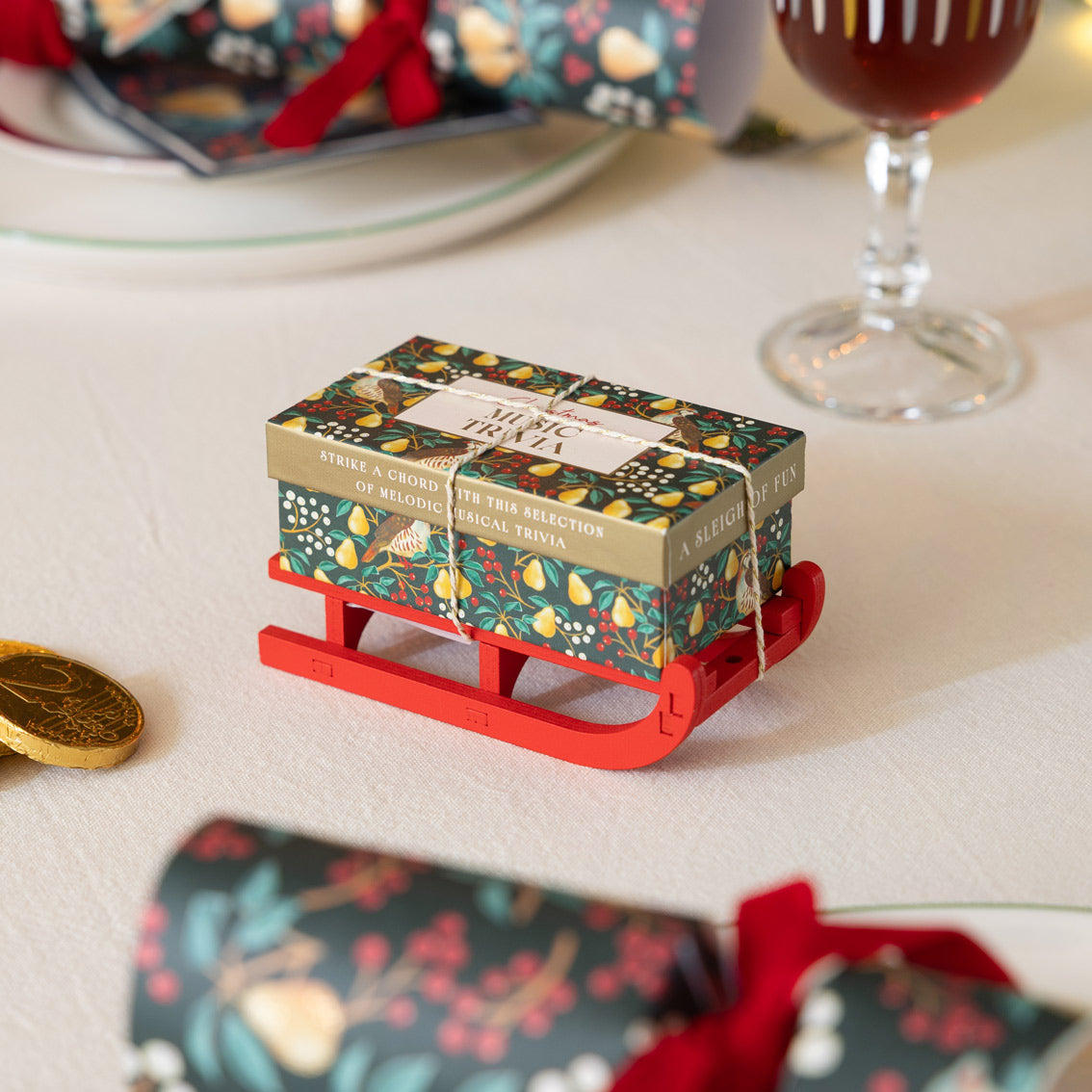 Music Trivia Christmas Mini Sleigh - 6.5cm | Christmas Game |