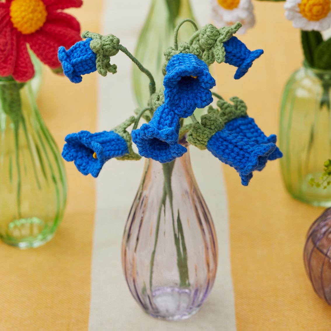 Handmade Bluebell Crochet Sprigs Bundle - 18cm | Summer Decor |