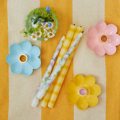 Coloured Enamel Flower Shaped Candle Holders | Summer Gifts |