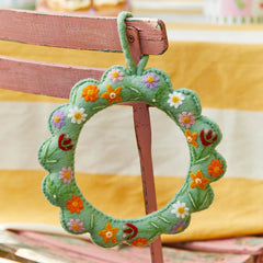 Floral Felt Wreath - 22cm | Summer Home Decor |