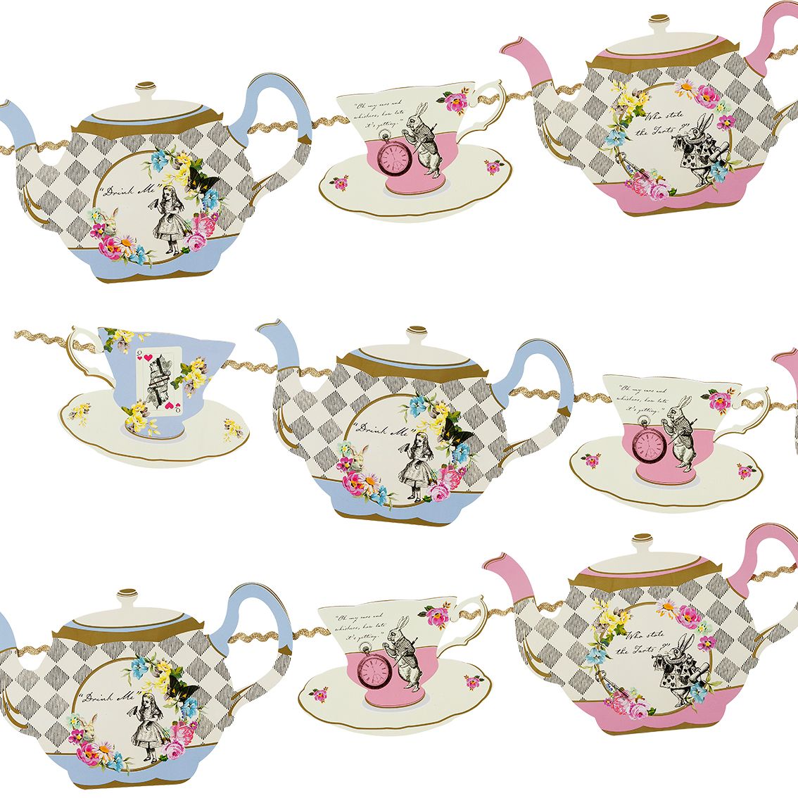 Alice in Wonderland Teapot Bunting - 4m