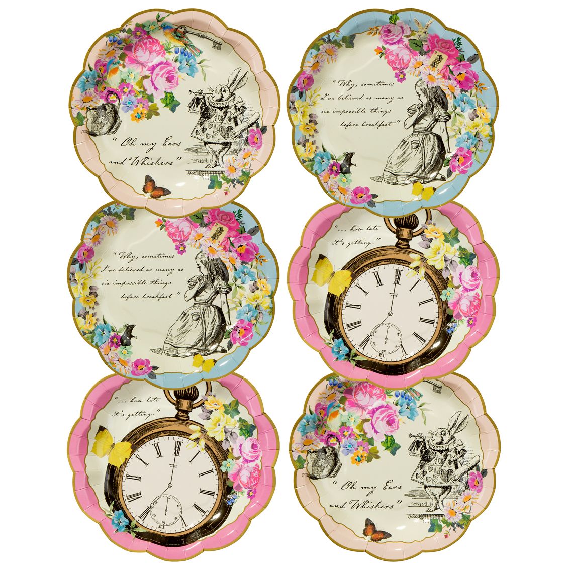 Alice in Wonderland Dainty Plates - 12 Pack | Tea Party |