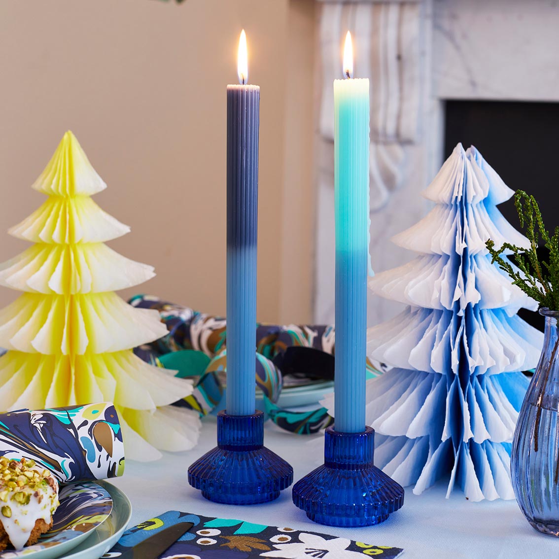 Marble 2 Tone Ombre Wax Dinner Candles Starter Set | Summer Candles |