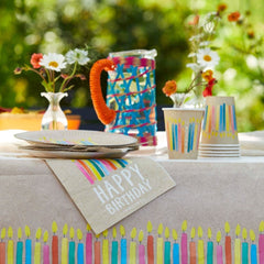 Happy Birthday Candles Paper Napkins - 20 Pack | Birthday Napkins |